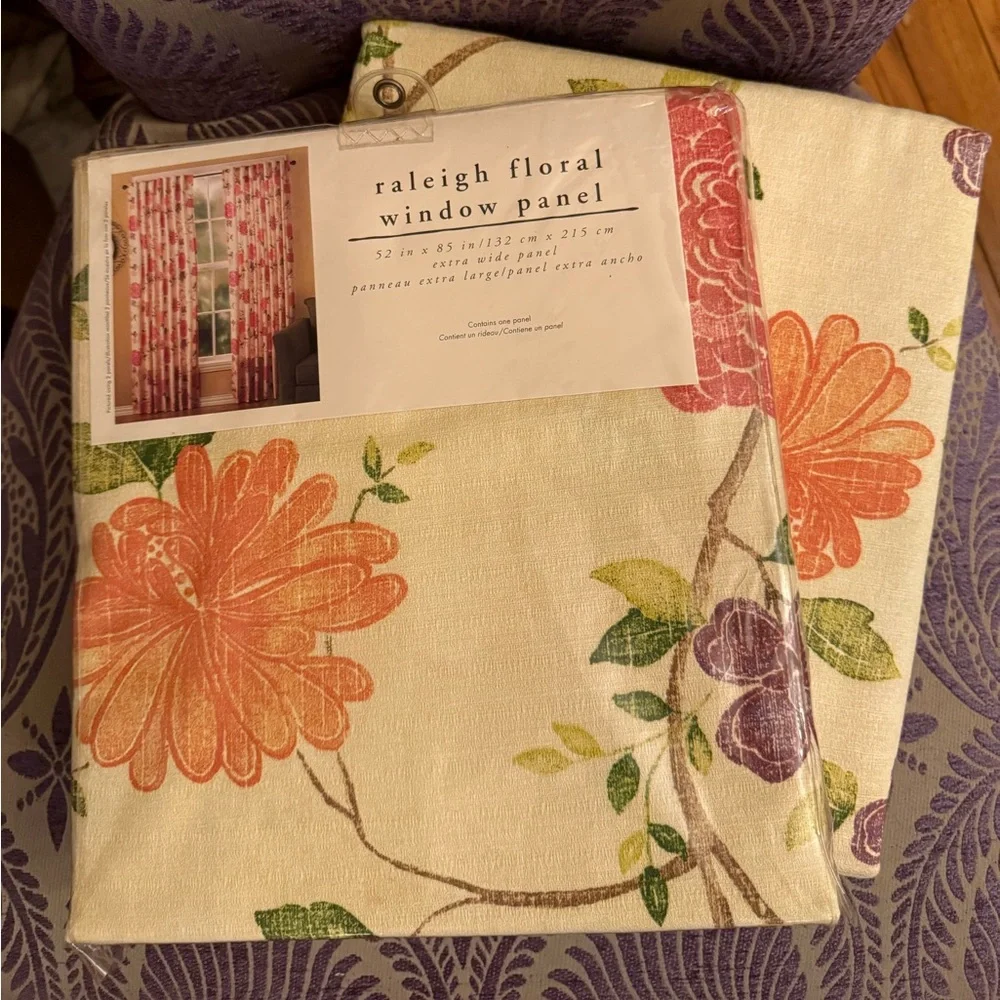 PIER 1 Imports Vintage Raleigh Floral Window Panel Curtains Set Of Two curtains